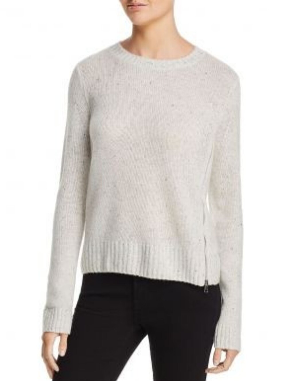 100% Cashmere AQUA Zip Detail Donegal Crewneck Sweater - Medium - Picture 4 of 6